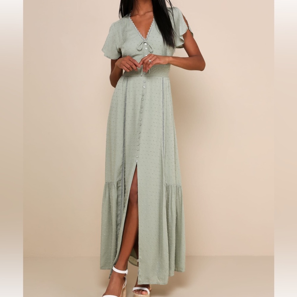 Lulus Sage Green Maxi Dress